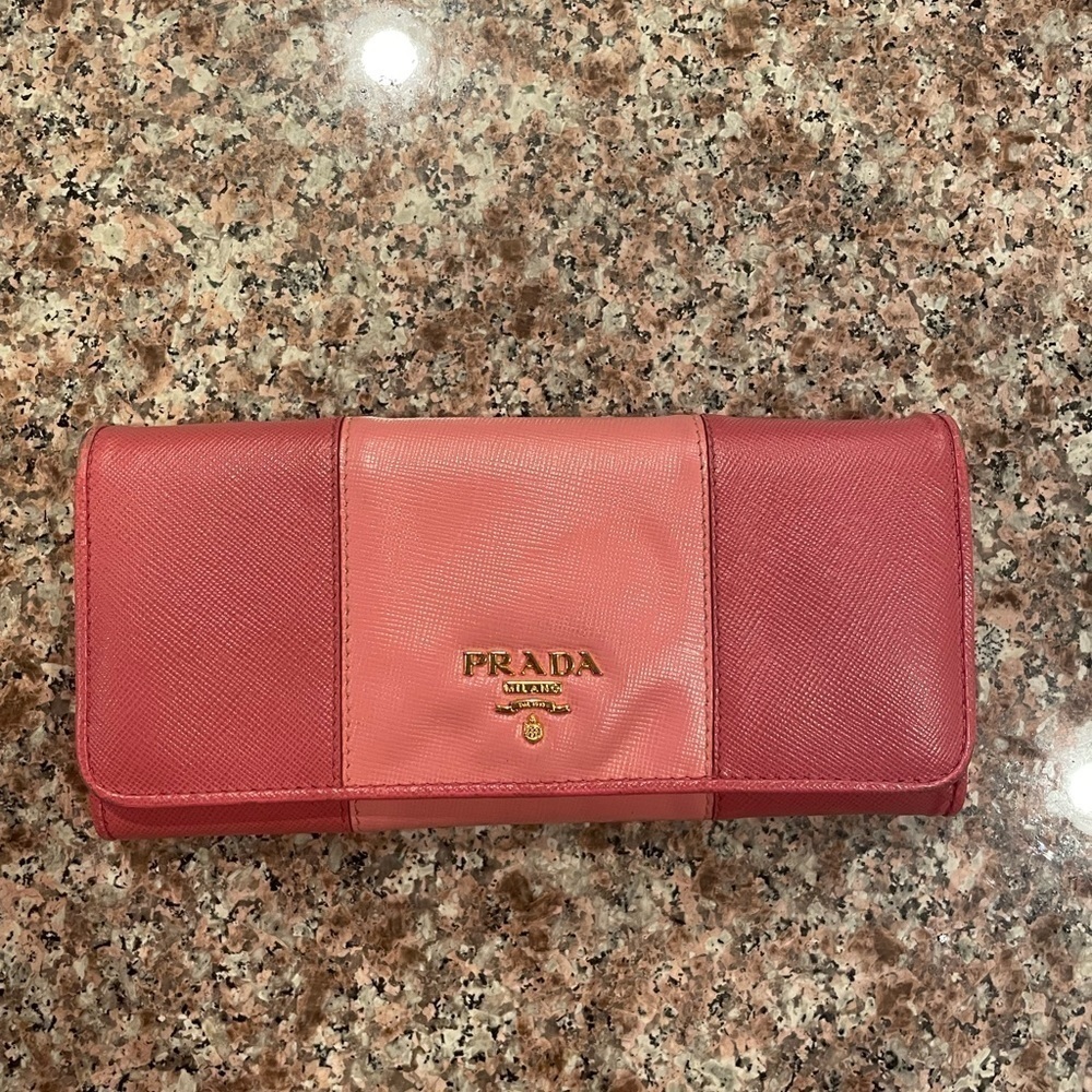 EUC PRADA WALLET PINK Double Snap - Picture 4 of 15